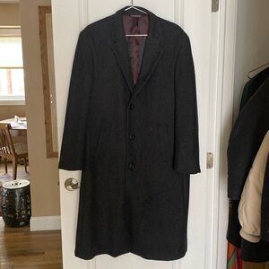 Men’s charcoal gray overcoat